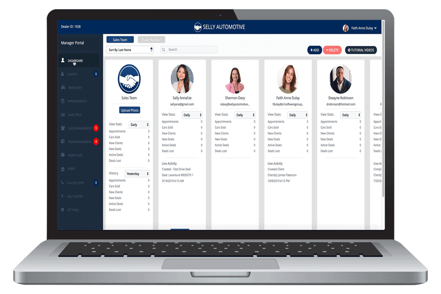Desktop Selly Automotive CRM